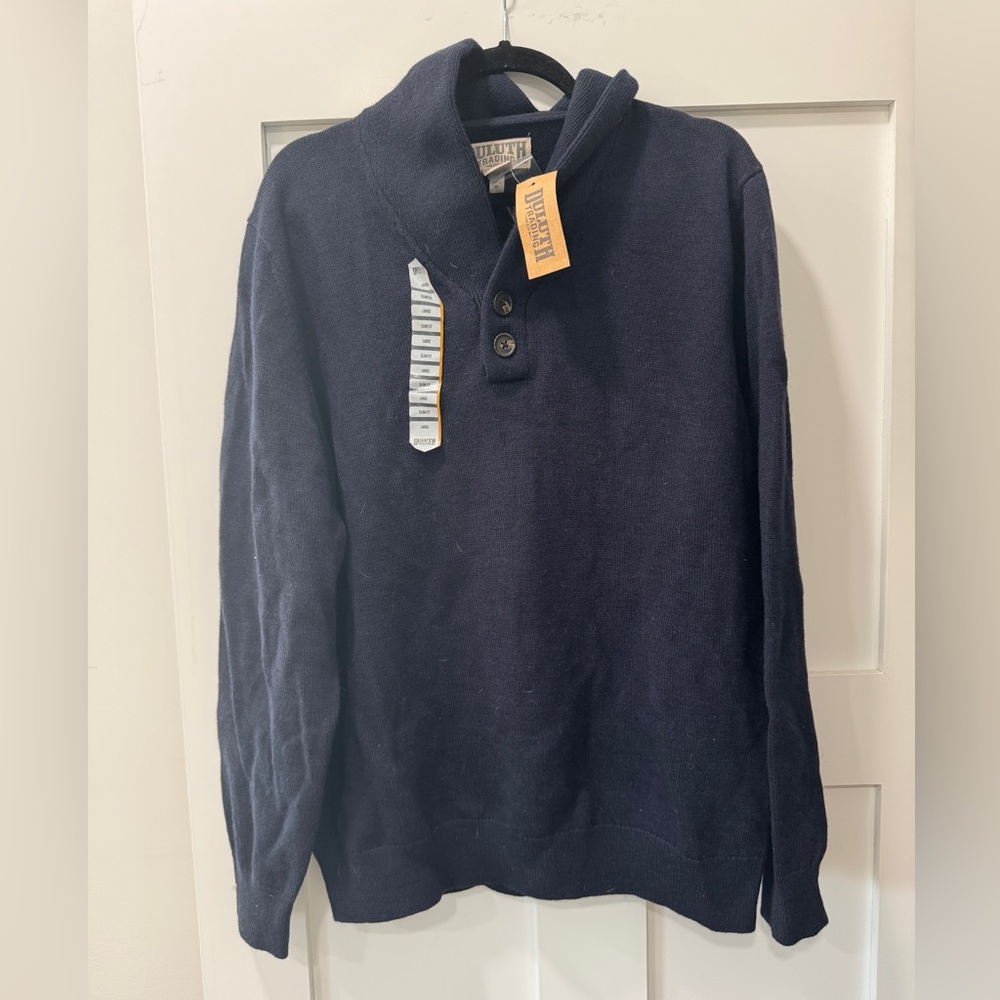 Duluth Trading Men’s Torpedoman’s Wool Shawl Collar Sweater